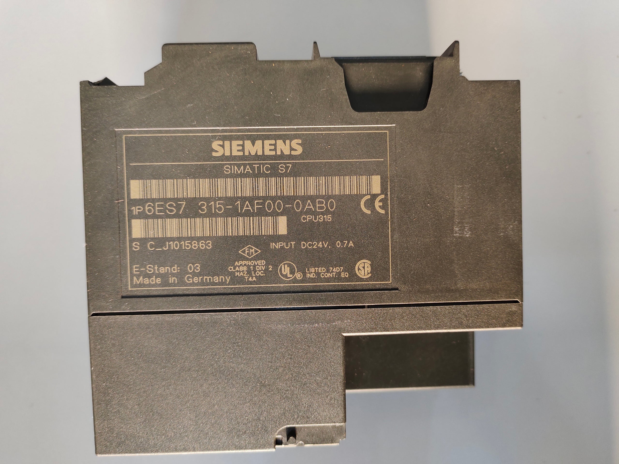 SIEMENS SIMATIC S7-300 CPU 315 6ES7315-1AF00-0AB0