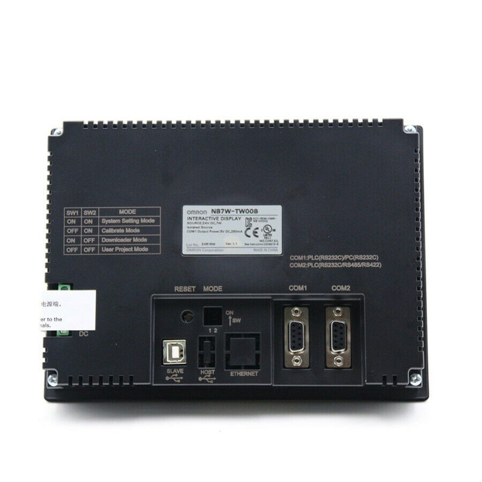 Omron NB7W-TW00B HMI 7" Color TFT LCD, 24VDC, Touch Screen Panel