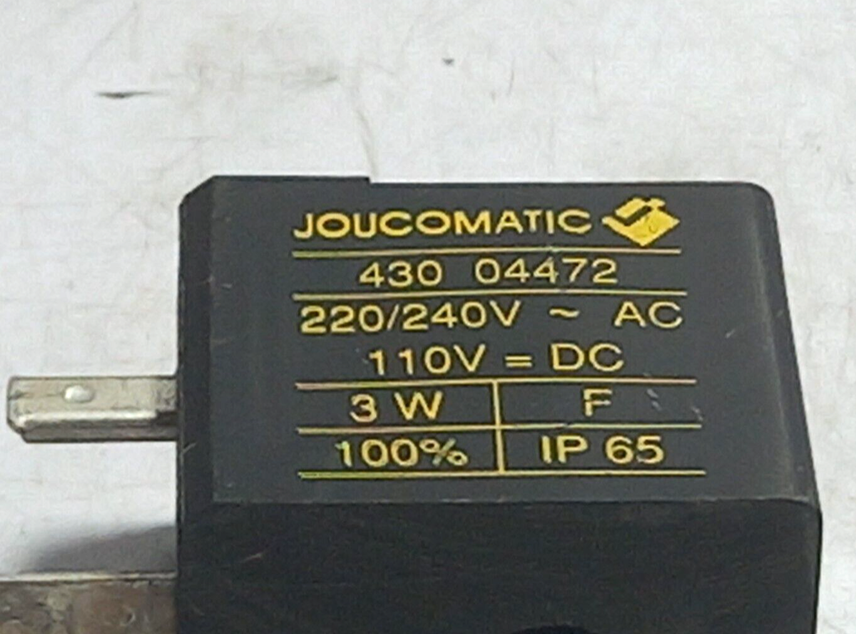 430-04375 SOLENOID VALVES, JOUCOMATIC MFR. : JOUCOMATIC COIL TYPE