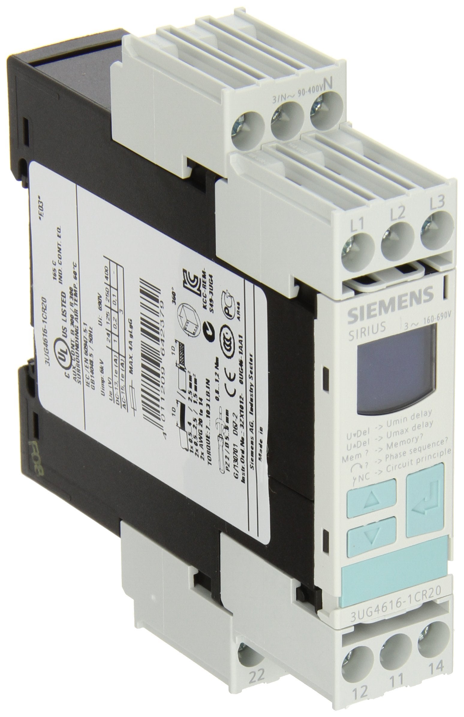 Siemens 3UG4615-1CR20 Monitoring Relay