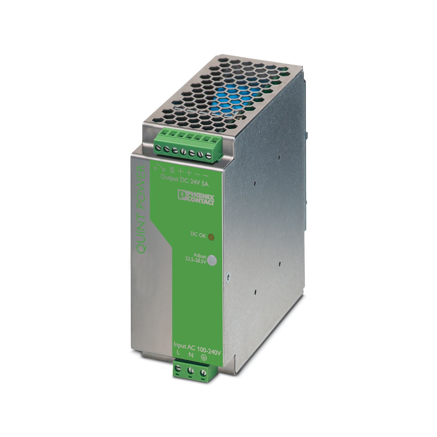 Phoenix Contact DIN Rail Power Supply Unit 24VDC/5A 2938581 QUINT-PS-100- 240AC/24DC/5