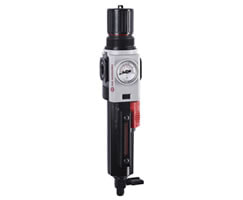 Norgen Excelon Plus filter/regulator, 1/4" NPT,0.3-10 bar, manual drain, with gauge B82G-2AK-QP3-RMG