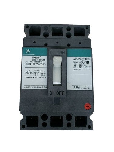 GE General Electric TEY TEY3100 3 Pole 100 Amp 480/277 V Circuit Breaker