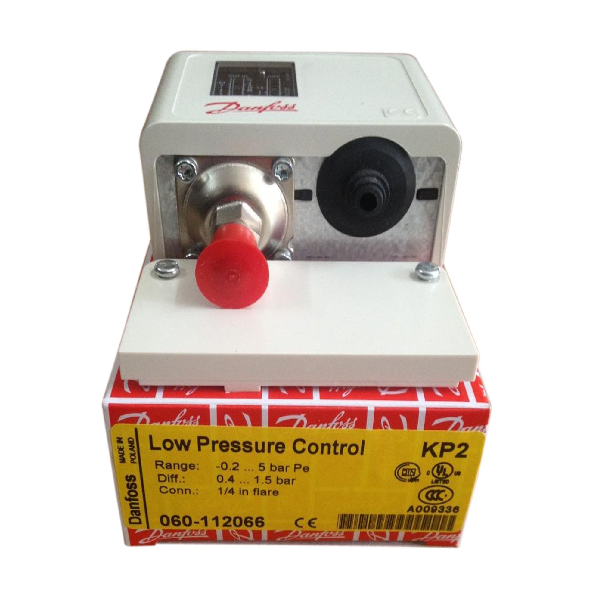 DANFOSS CONTROL, PRESSURE, -0.20 TO 5 BAR, KP2  060-112066