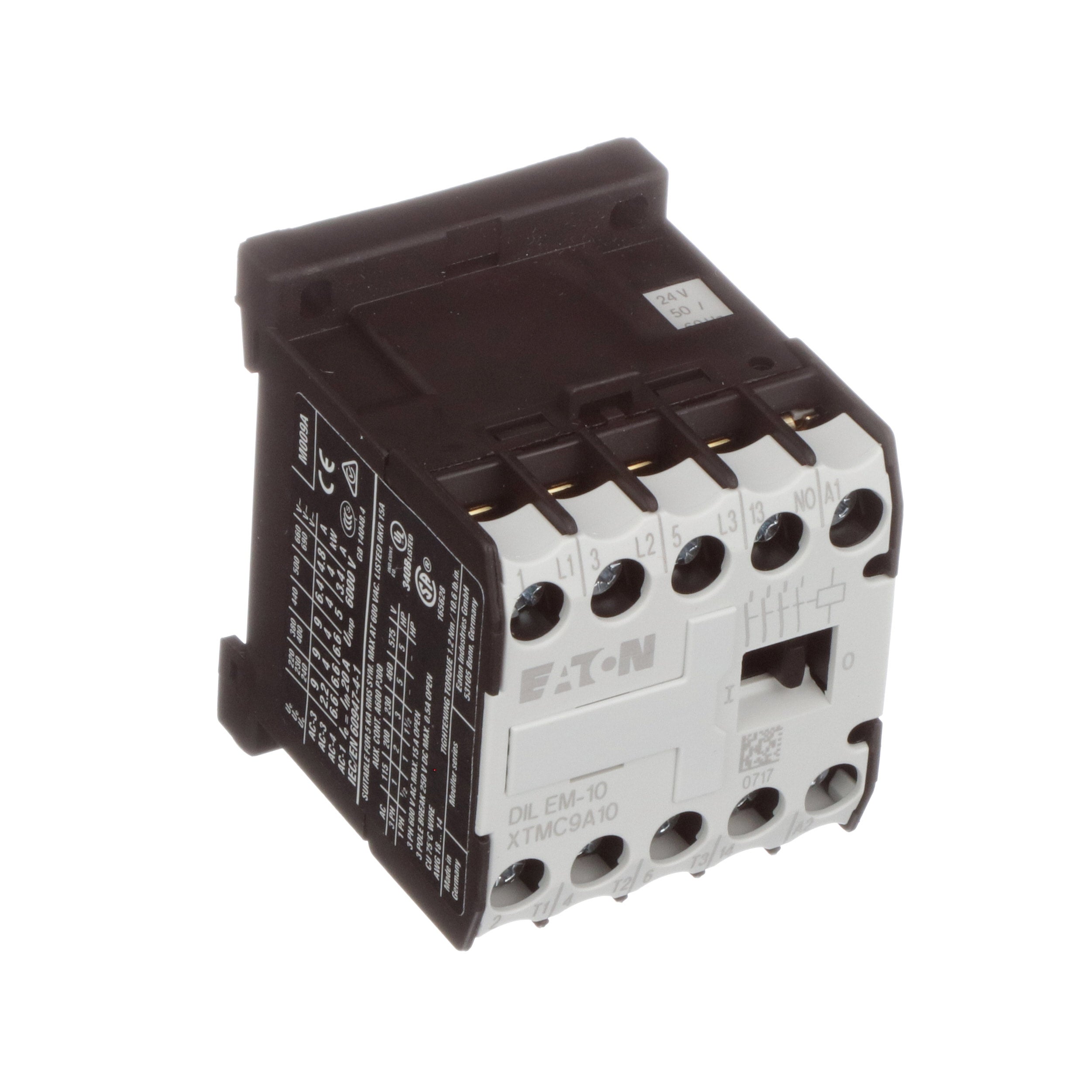 Eaton Miniature Contactor 3P, 8.8A,24 Vac XTMC9A10T